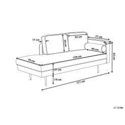 Loveseats-Beliani MIRAMAS - Chaise longue - Roze - Rechterzijde - Fluweel