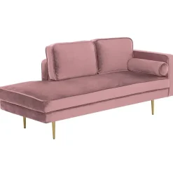 Loveseats-Beliani MIRAMAS - Chaise longue - Roze - Rechterzijde - Fluweel