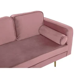 Loveseats-Beliani MIRAMAS - Chaise longue - Roze - Rechterzijde - Fluweel