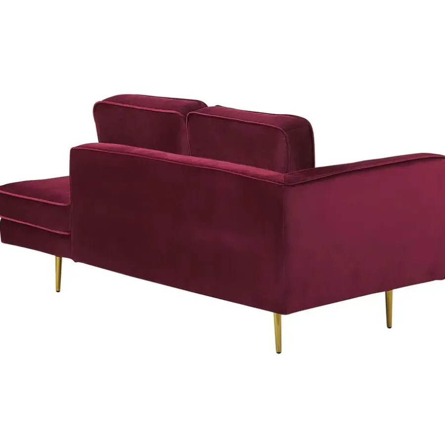 Loveseats-Beliani MIRAMAS - Chaise longue - Rood - Linkerzijde - Fluweel