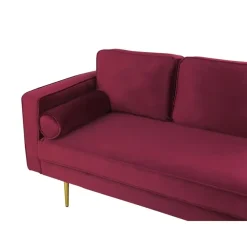 Loveseats-Beliani MIRAMAS - Chaise longue - Rood - Linkerzijde - Fluweel