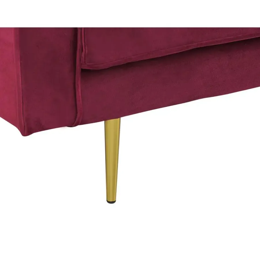 Loveseats-Beliani MIRAMAS - Chaise longue - Rood - Linkerzijde - Fluweel