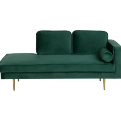 Beliani MIRAMAS - Chaise longue - Smaragdgroen - Rechterzijde - Fluweel