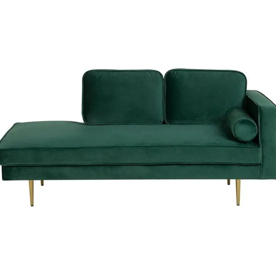 Beliani MIRAMAS - Chaise longue - Smaragdgroen - Rechterzijde - Fluweel