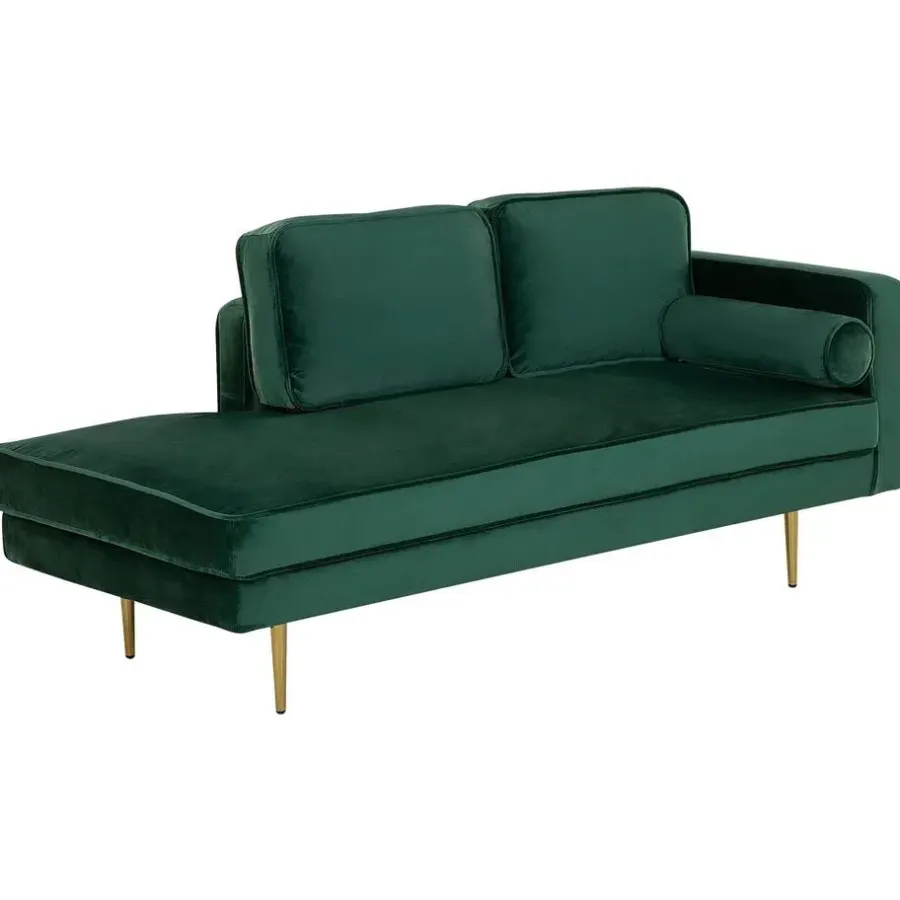 Beliani MIRAMAS - Chaise longue - Smaragdgroen - Rechterzijde - Fluweel