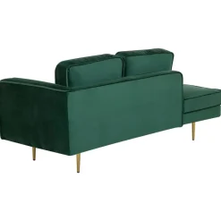 Beliani MIRAMAS - Chaise longue - Smaragdgroen - Rechterzijde - Fluweel