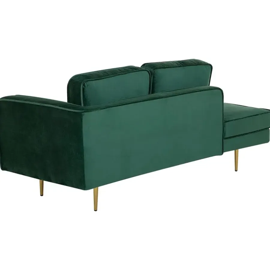 Beliani MIRAMAS - Chaise longue - Smaragdgroen - Rechterzijde - Fluweel