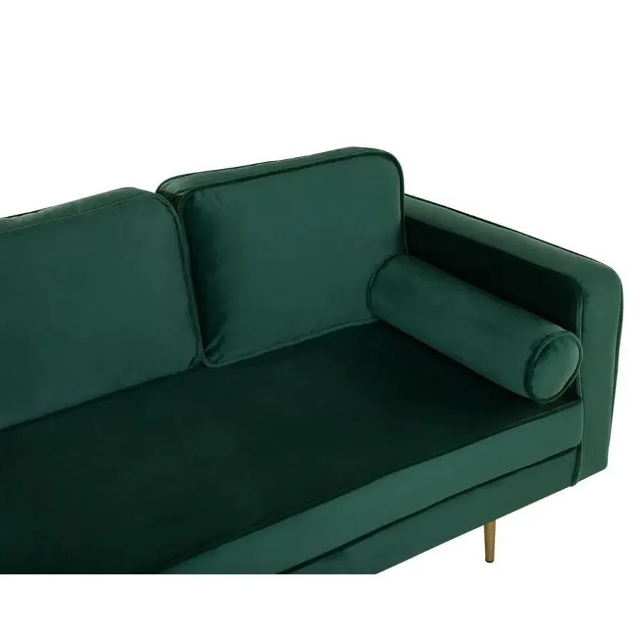 Beliani MIRAMAS - Chaise longue - Smaragdgroen - Rechterzijde - Fluweel