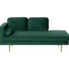 Loveseats-Beliani MIRAMAS - Chaise longue - Smaragdgroen - Linkerzijde - Fluweel