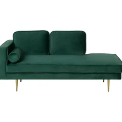 Loveseats-Beliani MIRAMAS - Chaise longue - Smaragdgroen - Linkerzijde - Fluweel