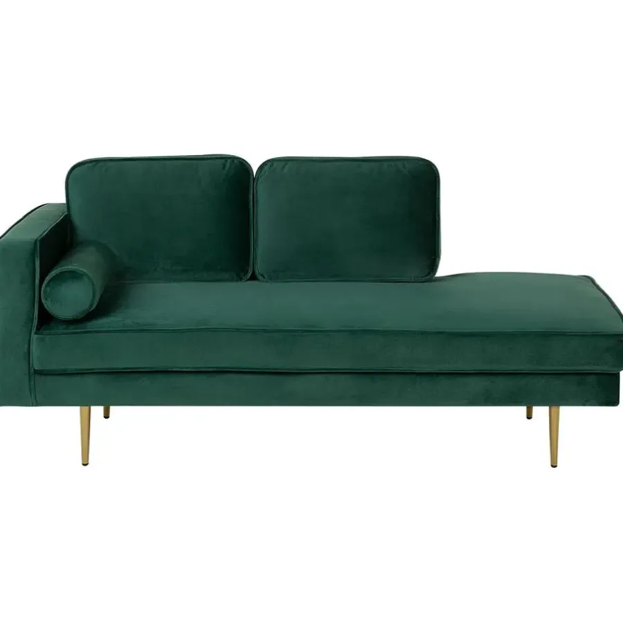 Loveseats-Beliani MIRAMAS - Chaise longue - Smaragdgroen - Linkerzijde - Fluweel