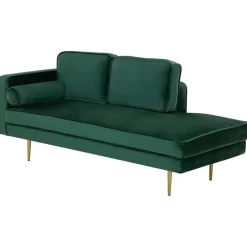 Loveseats-Beliani MIRAMAS - Chaise longue - Smaragdgroen - Linkerzijde - Fluweel