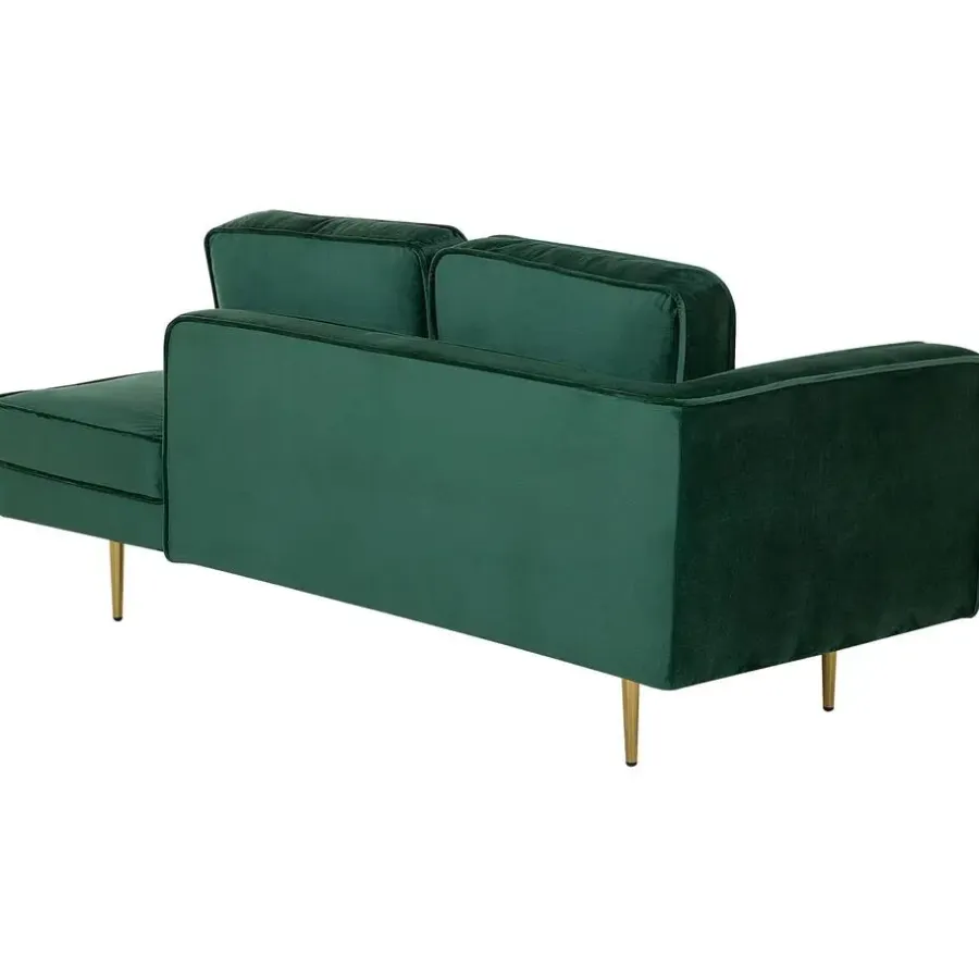 Loveseats-Beliani MIRAMAS - Chaise longue - Smaragdgroen - Linkerzijde - Fluweel