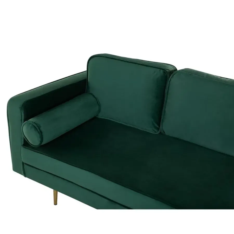 Loveseats-Beliani MIRAMAS - Chaise longue - Smaragdgroen - Linkerzijde - Fluweel