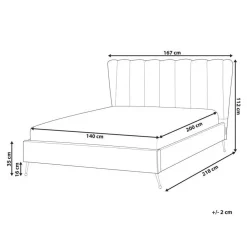 Beliani MIRIBEL - Tweepersoonsbed - Taupe - 140x200 - Fluweel