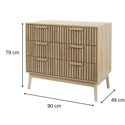 Ladekasten|Ladekasten-MISOU Commode Klaus - Bruin
