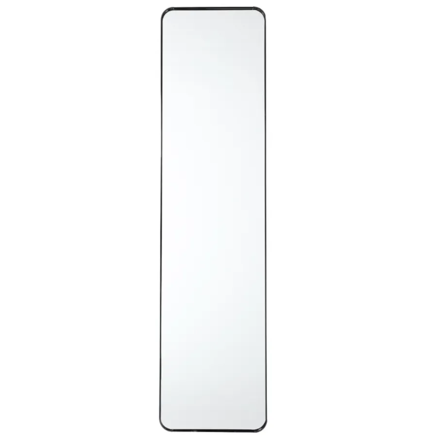 MISOU Deurspiegel Wandspiegel Passpiegel Ovaal Zwart 120x30cm Metaal