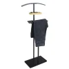 Kledingopbergers-MISOU Dressboy Kledingstandaard Kledinghouder Zwart 114 cm Bamboe en metaal