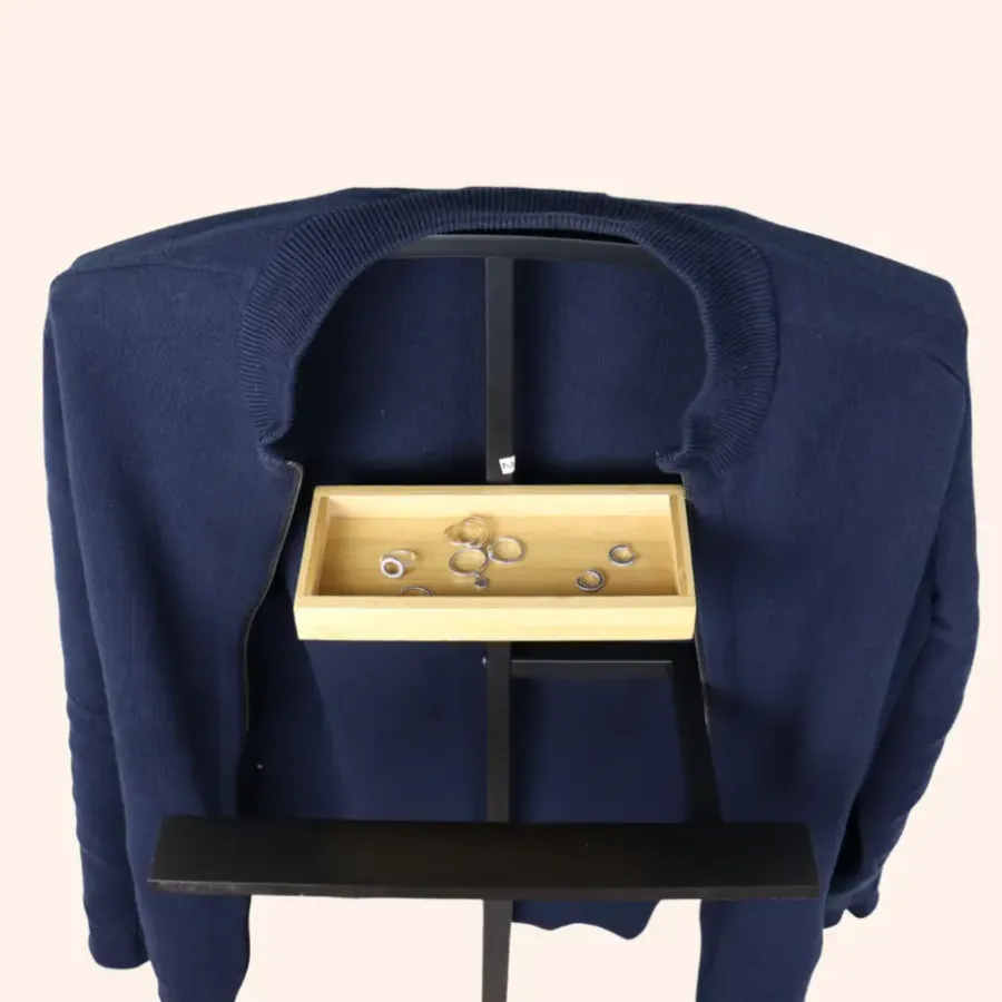 Kledingopbergers-MISOU Dressboy Kledingstandaard Kledinghouder Zwart 114 cm Bamboe en metaal
