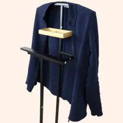 Kledingopbergers-MISOU Dressboy Kledingstandaard Kledinghouder Zwart 114 cm Bamboe en metaal