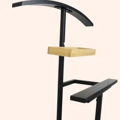 Kledingopbergers-MISOU Dressboy Kledingstandaard Kledinghouder Zwart 114 cm Bamboe en metaal