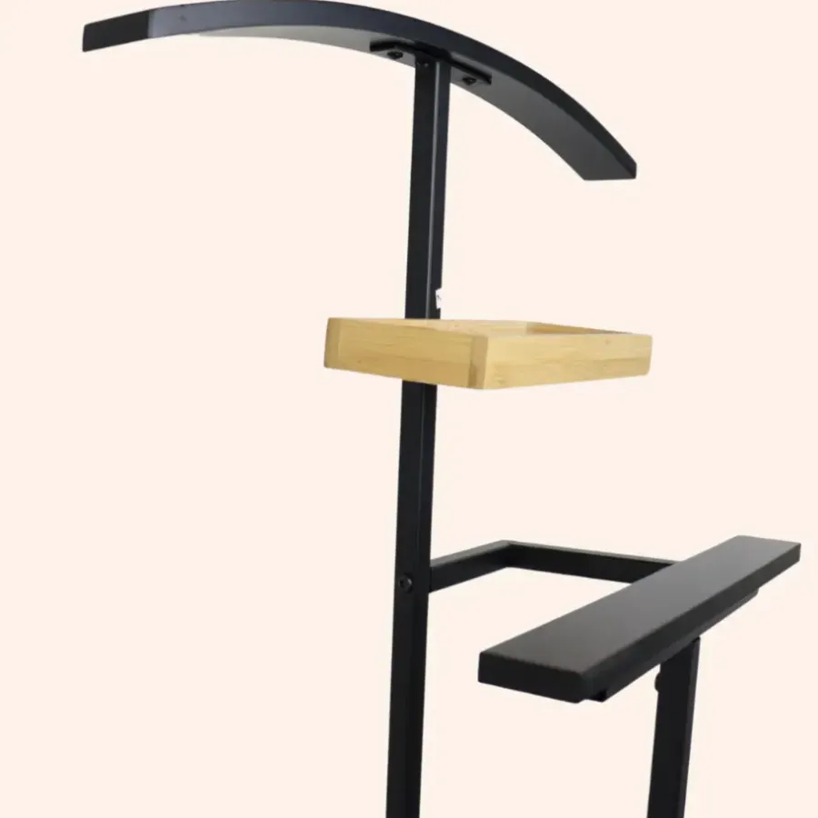 Kledingopbergers-MISOU Dressboy Kledingstandaard Kledinghouder Zwart 114 cm Bamboe en metaal