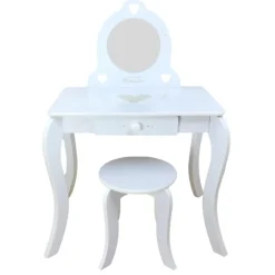 Kaptafels-MISOU Make up Tafel voor Meisjes Kaptafel Kind met Kruk en Spiegel