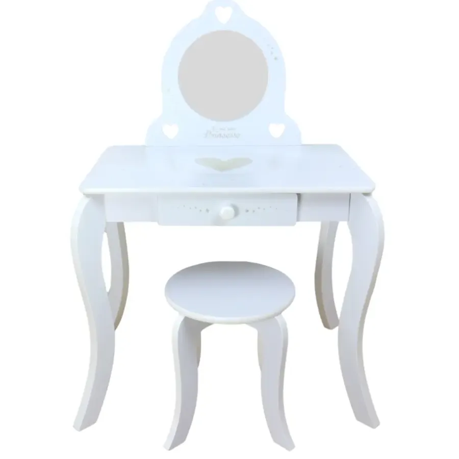 Kaptafels-MISOU Make up Tafel voor Meisjes Kaptafel Kind met Kruk en Spiegel