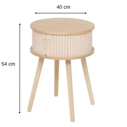 MISOU Nachtkastjes Juliet met Kastje - Set van 2 - Beige
