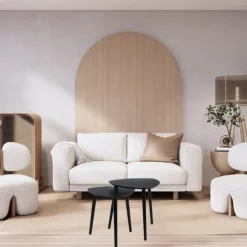 HIXA MISOU Salontafel Set van 2 Bijzettafel Diehoekig Zwart Bijzettafeltje