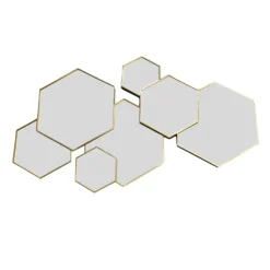 MISOU Spiegel Hexagon Goud 61,5x38cm Spiegels Wandspiegel