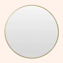 Spiegels-MISOU Spiegel Rond Goud Glas Wandspiegel Diameter 55cm Accessoires