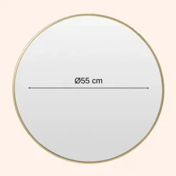 Spiegels-MISOU Spiegel Rond Goud Glas Wandspiegel Diameter 55cm Accessoires