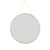MISOU Spiegel Rond met Ophangketting Wandspiegel Goud Diameter 29 cm Glas