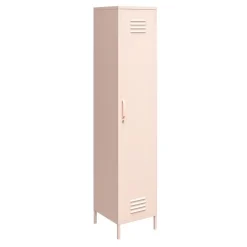 Kledingkasten|Kledingkasten-Dorel Home Mission District - Hoge kast met 1 deur en roze metaal
