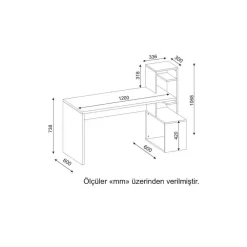 Bureaus-Emob 18mm Witte walnoot Studiebureau