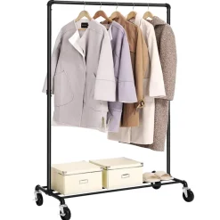 ACAZA Mobiel kledingrek - 1 rail - zwart