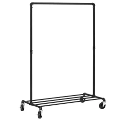 ACAZA Mobiel kledingrek - 1 rail - zwart