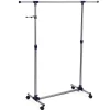 Kledingopbergers|Kledingrekken-ACAZA Mobiel kledingrek - verstelbaar - 1 rail en 2 haken - 87x165x44 cm - zilvergrijs
