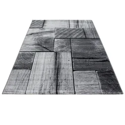 Muratap Modern Design Vloerkleed Parma - Zwart/Grijs - Laagpolig 200x290 cm