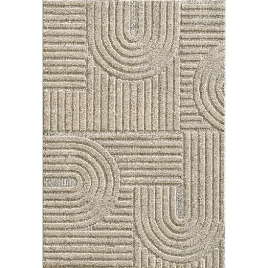 Laagpolige Vloerkleden-Muratap Modern Japandi Vloerkleed - Beige - Boho Scandinavisch - 200x290 cm Laagpolig