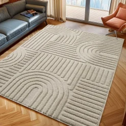 Laagpolige Vloerkleden-Muratap Modern Japandi Vloerkleed - Beige - Boho Scandinavisch - 200x290 cm Laagpolig