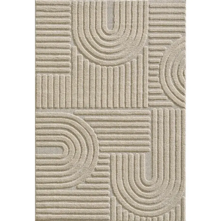 Laagpolige Vloerkleden-Muratap Modern Japandi Vloerkleed - Beige - Boho Scandinavisch - 200x290 cm Laagpolig