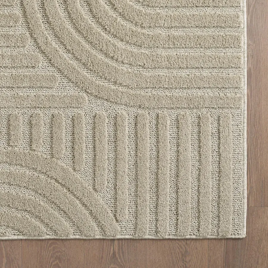 Laagpolige Vloerkleden-Muratap Modern Japandi Vloerkleed - Beige - Boho Scandinavisch - 200x290 cm Laagpolig