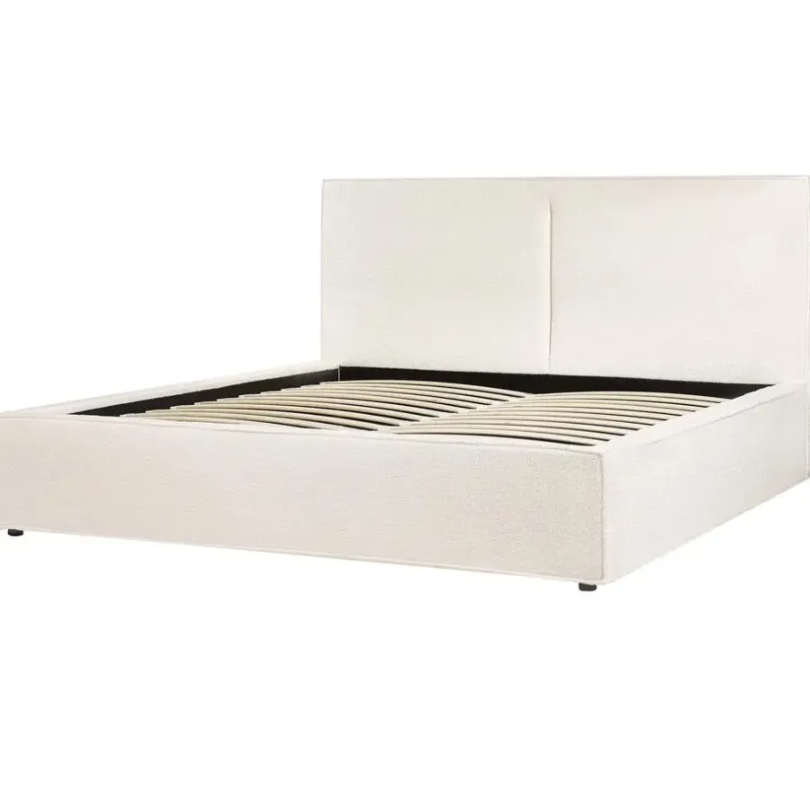 Beliani MOISSAC - Tweepersoonsbed - Off-white - 180 x 200 cm - Polyester