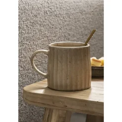 Kopjes, Mokken En Bekers-Leen Bakker Mok met oor Mila - beige - stoneware - 340 ml