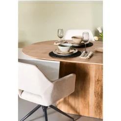 Industriële Eettafels|Ovale Eettafels-Collectables Mokka Eettafel Lichtbruin 180cm