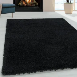 Hoogpolige Vloerkleden-Muratap Monaco Soft Shaggy Hoogpolig Vloerkleed Black - 160x230 CM