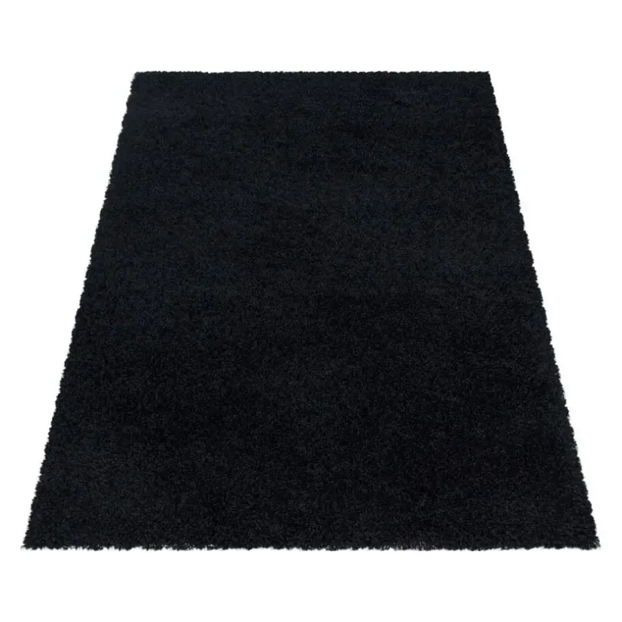 Hoogpolige Vloerkleden-Muratap Monaco Soft Shaggy Hoogpolig Vloerkleed Black - 140x200 CM