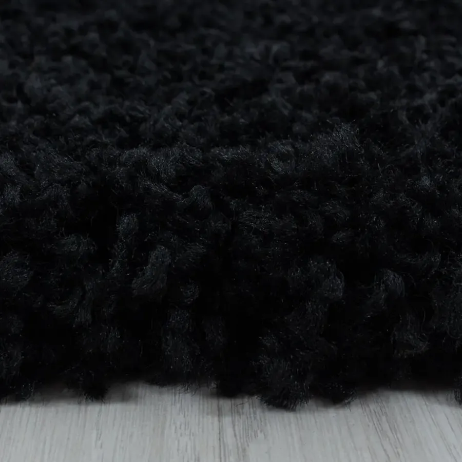Hoogpolige Vloerkleden-Muratap Monaco Soft Shaggy Hoogpolig Vloerkleed Black - 140x200 CM